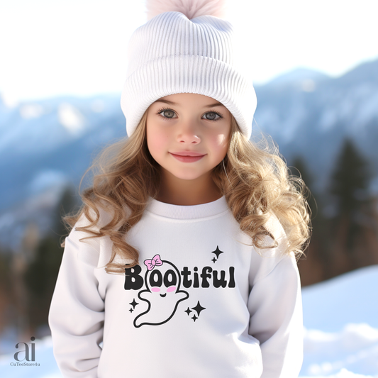 Cute Bootiful Baby Girl Ghost Boo PNG Sublimation and SVG Design File.