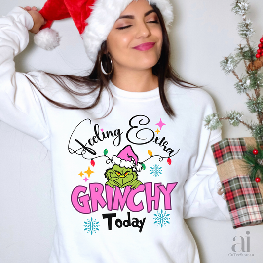 Feeling Extra Grinchy Today Santa Grinch PNG+EPS Digital Download File Design.
